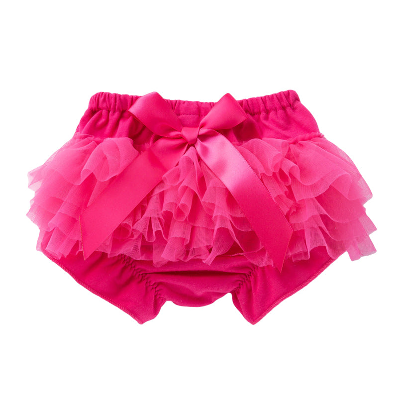 Baby Girls Solid Color Bow Shorts Wholesale 22052404