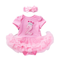 Load image into Gallery viewer, Baby Girls Letters Cartoon Star Bow Print Birthday Dresses Wholesale 22052408
