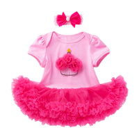 Load image into Gallery viewer, Baby Girls Letters Cartoon Star Bow Print Birthday Dresses Wholesale 22052408
