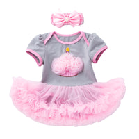 Load image into Gallery viewer, Baby Girls Letters Cartoon Star Bow Print Birthday Dresses Wholesale 22052408

