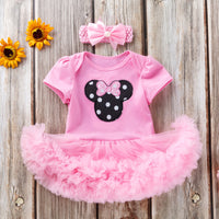 Load image into Gallery viewer, Baby Girls Letters Cartoon Star Bow Print Birthday Dresses Wholesale 22052408
