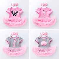 Load image into Gallery viewer, Baby Girls Letters Cartoon Star Bow Print Birthday Dresses Wholesale 22052408
