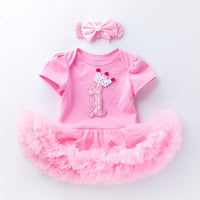 Load image into Gallery viewer, Baby Girls Letters Cartoon Star Bow Print Birthday Dresses Wholesale 22052408
