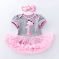 Load image into Gallery viewer, Baby Girls Letters Cartoon Star Bow Print Birthday Dresses Wholesale 22052408
