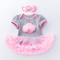 Load image into Gallery viewer, Baby Girls Letters Cartoon Star Bow Print Birthday Dresses Wholesale 22052408
