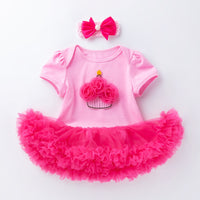 Load image into Gallery viewer, Baby Girls Letters Cartoon Star Bow Print Birthday Dresses Wholesale 22052408
