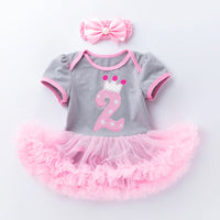 Load image into Gallery viewer, Baby Girls Letters Cartoon Star Bow Print Birthday Dresses Wholesale 22052408
