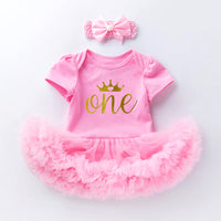 Load image into Gallery viewer, Baby Girls Letters Cartoon Star Bow Print Birthday Dresses Wholesale 22052408
