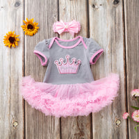 Load image into Gallery viewer, Baby Girls Letters Cartoon Star Bow Print Birthday Dresses Wholesale 22052408
