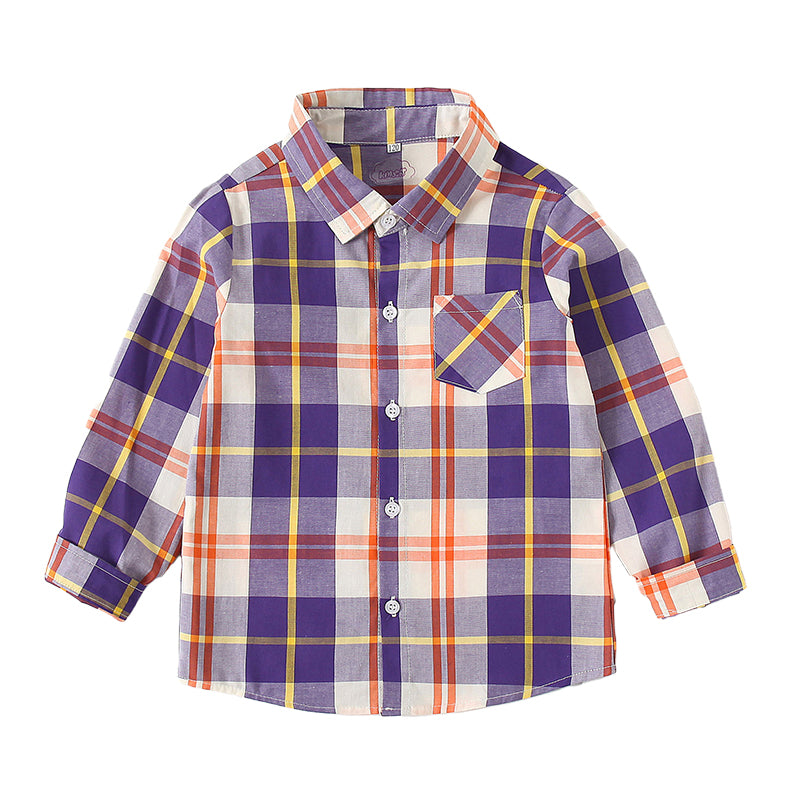 Baby Kid Boys Color-blocking Checked Shirts Wholesale 220524100