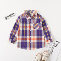 Load image into Gallery viewer, Baby Kid Boys Color-blocking Checked Shirts Wholesale 220524100
