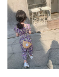 Load image into Gallery viewer, 2 Pieces Set Kid Girls Flower Checked Print Tops And Pants Wholesale 220524109
