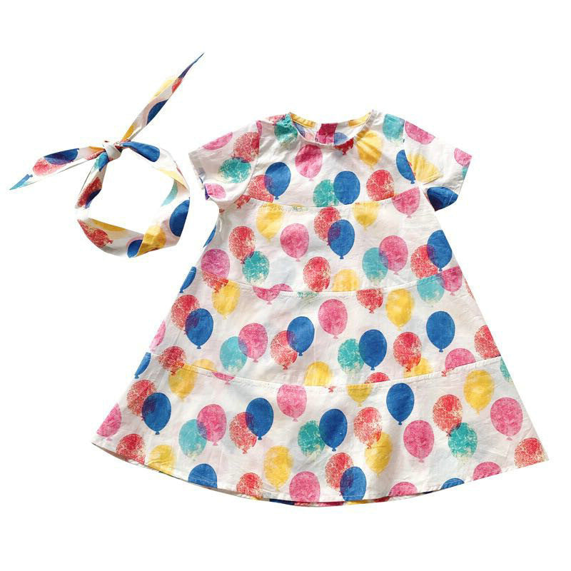 Kid Girls Print Dresses Wholesale 220524113