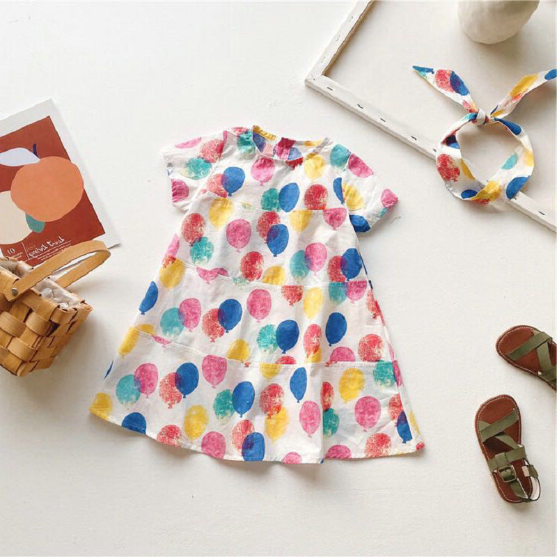 Kid Girls Print Dresses Wholesale 220524113