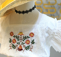 Load image into Gallery viewer, 2 Pieces Set Kid Girls Flower Embroidered Tops And Lace Shorts Wholesale 220524119

