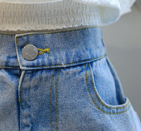 Load image into Gallery viewer, 2 Pieces Set Kid Girls Flower Embroidered Tops And Lace Shorts Wholesale 220524119
