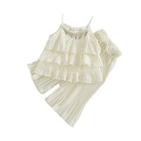 Load image into Gallery viewer, 2 Pieces Set Kid Girls Solid Color Tank Tops And Pants Wholesale 220524120
