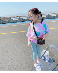 Load image into Gallery viewer, 2 Pieces Set Baby Kid Girls Tie Dye T-Shirts And Solid Color Pants Leggings Wholesale 220524141
