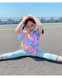 Load image into Gallery viewer, 2 Pieces Set Baby Kid Girls Tie Dye T-Shirts And Solid Color Pants Leggings Wholesale 220524141
