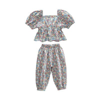 Load image into Gallery viewer, 2 Pieces Set Baby Kid Girls Flower Blouses And Pants Wholesale 220524144
