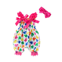 Load image into Gallery viewer, Baby Girls Flower Leopard Polka dots Plant Print Rompers Wholesale 22052415
