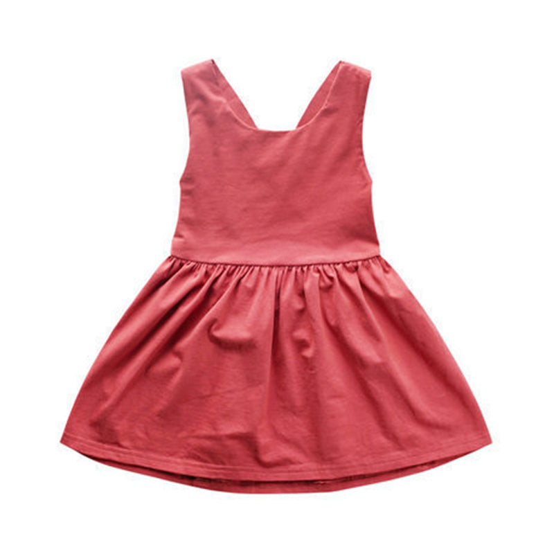 Baby Kid Girls Solid Color Dresses Wholesale 220524151