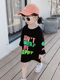 Load image into Gallery viewer, Kid Girls Letters Expression Print Dresses Wholesale 220524162
