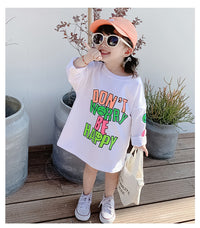 Load image into Gallery viewer, Kid Girls Letters Expression Print Dresses Wholesale 220524162
