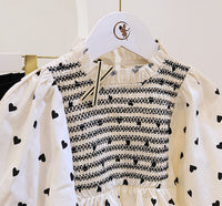 Load image into Gallery viewer, 2 Pieces Set Kid Girls Love heart Print Blouses And Bow Pants Wholesale 220524167
