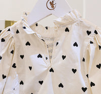 Load image into Gallery viewer, 2 Pieces Set Kid Girls Love heart Print Blouses And Bow Pants Wholesale 220524167
