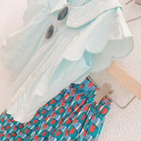 Load image into Gallery viewer, 2 Pieces Set Kid Girls Cartoon Print Pants And Solid Color Tops Wholesale 220524169
