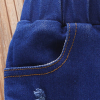 Load image into Gallery viewer, Kid Girls Solid Color Ripped Pants Jeans Wholesale 220524174
