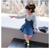 Load image into Gallery viewer, 2 Pieces Set Baby Kid Girls Solid Color Blouses And Dresses Wholesale 220524177
