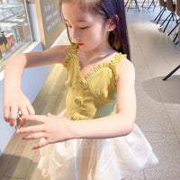 Load image into Gallery viewer, 2 Pieces Set Kid Girls Solid Color Tank Tops And Skirts Wholesale 220524183
