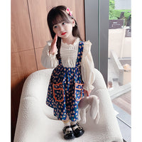 Load image into Gallery viewer, 2 Pieces Set Baby Kid Girls Solid Color Blouses And Flower Skirts Wholesale 220524184
