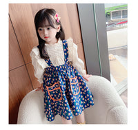 Load image into Gallery viewer, 2 Pieces Set Baby Kid Girls Solid Color Blouses And Flower Skirts Wholesale 220524184
