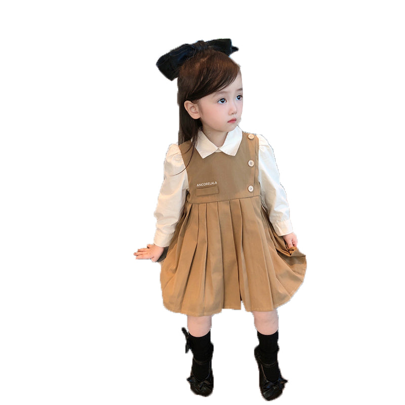 Baby Kid Girls Letters Color-blocking Dresses Wholesale 220524189