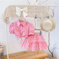 Load image into Gallery viewer, 2 Pieces Set Baby Kid Girls Leopard Print Tops And Skirts Wholesale 220524190
