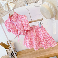 Load image into Gallery viewer, 2 Pieces Set Baby Kid Girls Leopard Print Tops And Skirts Wholesale 220524190
