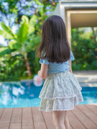 Load image into Gallery viewer, 2 Pieces Set Baby Kid Girls Solid Color T-Shirts Flower And Lace Shorts Wholesale 220524191
