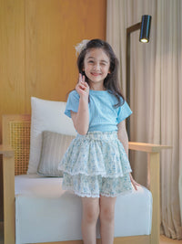 Load image into Gallery viewer, 2 Pieces Set Baby Kid Girls Solid Color T-Shirts Flower And Lace Shorts Wholesale 220524191
