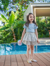 Load image into Gallery viewer, 2 Pieces Set Baby Kid Girls Solid Color T-Shirts Flower And Lace Shorts Wholesale 220524191
