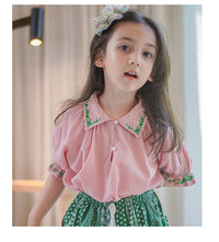 Load image into Gallery viewer, 2 Pieces Set Baby Kid Girls Embroidered Print Tops And Pants Wholesale 220524192
