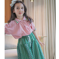 Load image into Gallery viewer, 2 Pieces Set Baby Kid Girls Embroidered Print Tops And Pants Wholesale 220524192
