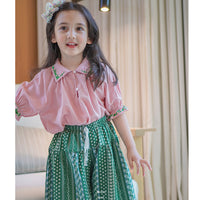 Load image into Gallery viewer, 2 Pieces Set Baby Kid Girls Embroidered Print Tops And Pants Wholesale 220524192
