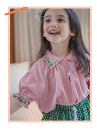 Load image into Gallery viewer, 2 Pieces Set Baby Kid Girls Embroidered Print Tops And Pants Wholesale 220524192
