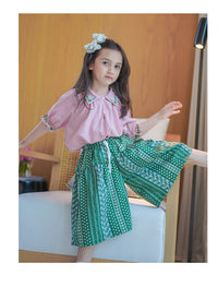 Load image into Gallery viewer, 2 Pieces Set Baby Kid Girls Embroidered Print Tops And Pants Wholesale 220524192
