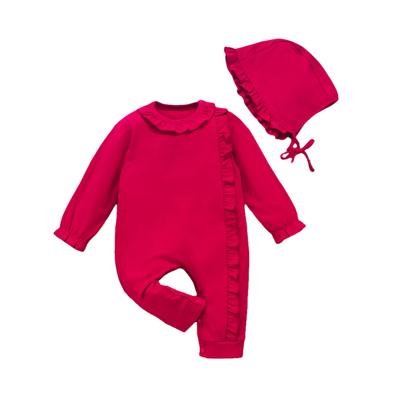 Baby Girls Solid Color Jumpsuits Wholesale 220524193