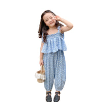 Load image into Gallery viewer, 2 Pieces Set Baby Kid Girls Flower Tank Tops And Pants Wholesale 220524199
