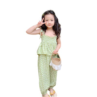 Load image into Gallery viewer, 2 Pieces Set Baby Kid Girls Flower Tank Tops And Pants Wholesale 220524199
